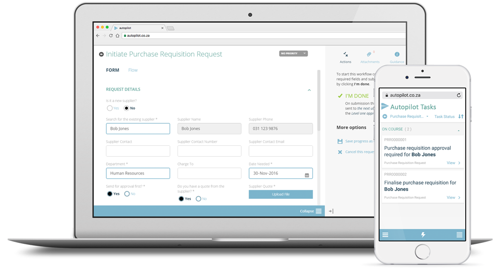 Document approval workflow form