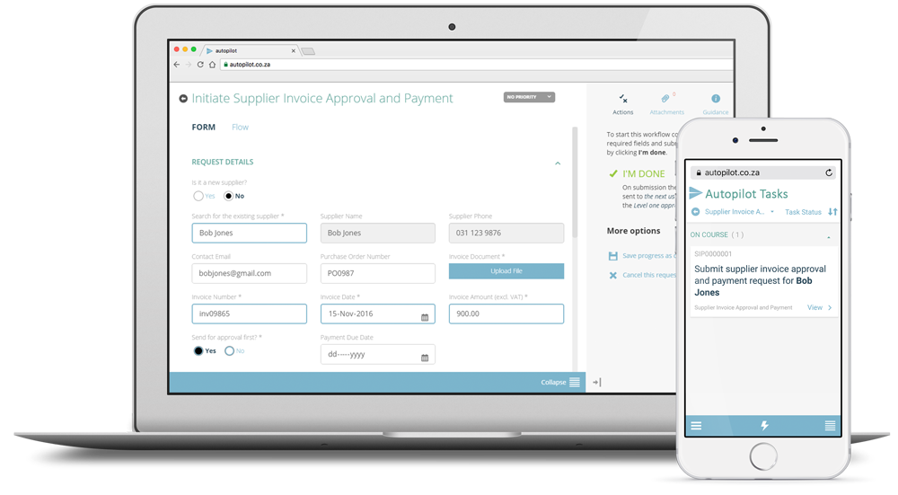 Document approval workflow form